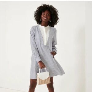 Tuckernuck Pomander Place blue and white striped dress